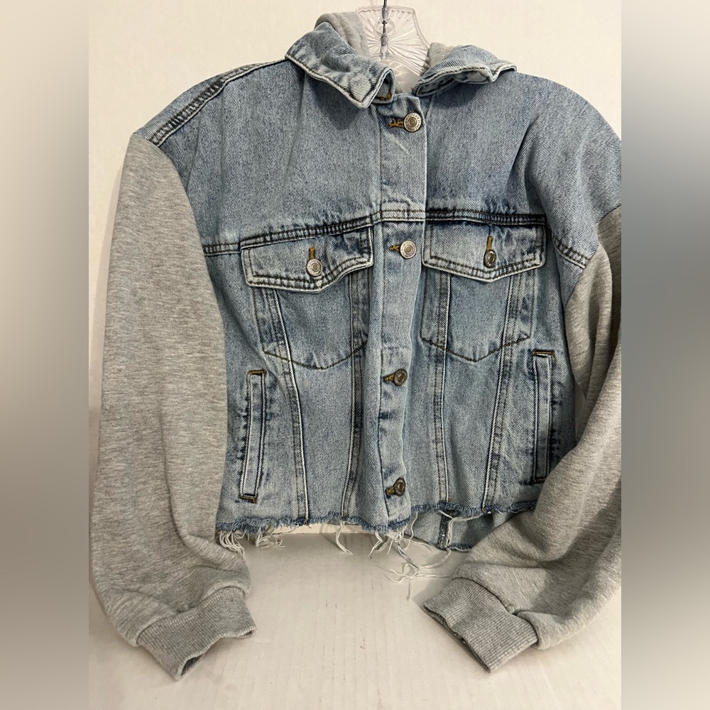 Forever 21 Cropped Denim and Gray Jacket